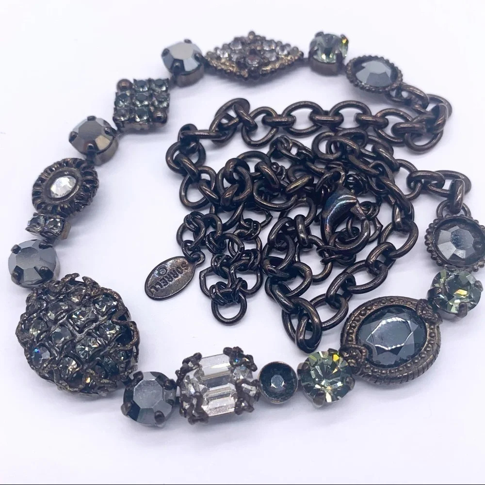 Sorrelli Black Gray Crystal Necklace
